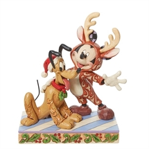 Disney Traditions - Mickey and Pluto Christmas H: 14 cm.